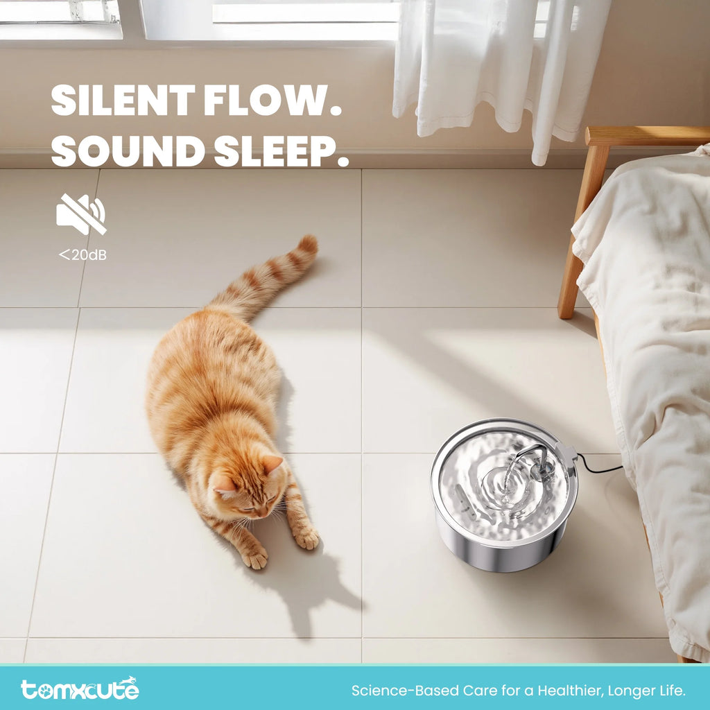 Cat Water Fountain, 108Oz/3.2L Stainless Steel Cat Water Fountain with Replacement 3 Filters, Automatic Pet Fountain Dispenser for Cats Dogs, Electric Cat Fountain with Ultra-Quiet Pump