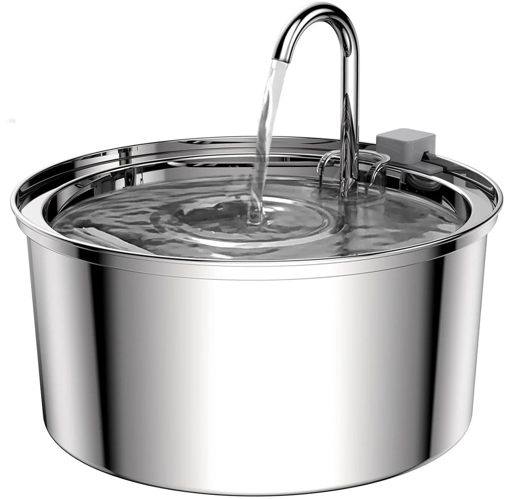 Cat Water Fountain, 108Oz/3.2L Stainless Steel Cat Water Fountain with Replacement 3 Filters, Automatic Pet Fountain Dispenser for Cats Dogs, Electric Cat Fountain with Ultra-Quiet Pump